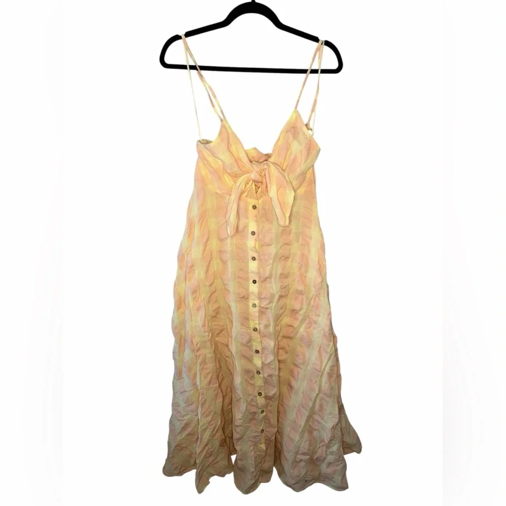 Free People Via‎ Gingham Cami Midi Dress